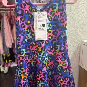 Colorful Leopard Print Kids Dress